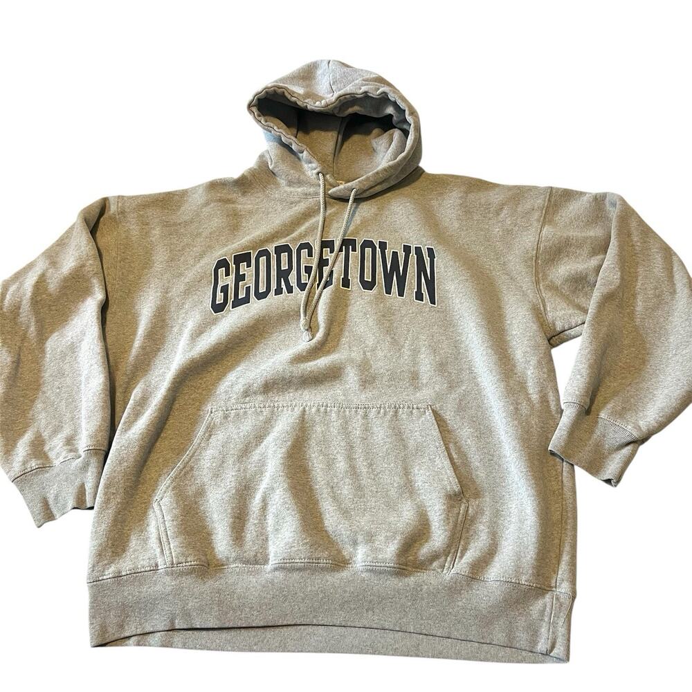 Brandy Melville John Galt Georgetown University Gray Hoodie Sweatshirt Cozy Soft